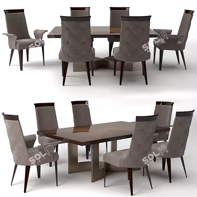 Elegant Coliseum Dining Set 3D model image 1