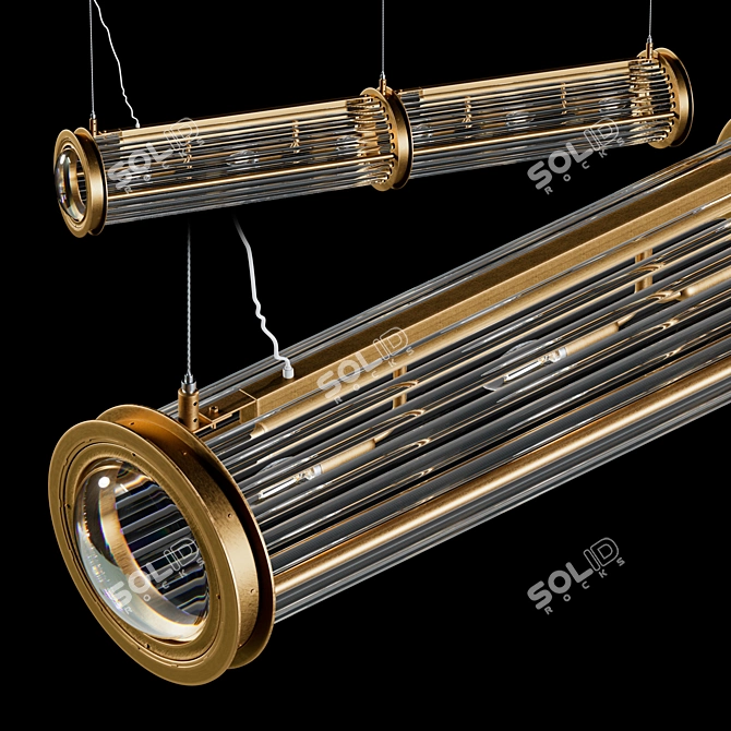 Sleek Tubor Pendant Light 3D model image 2