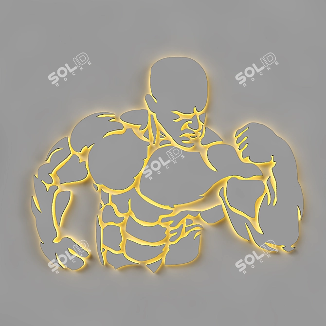 Modern Metallic Wall Decor 3D model image 2