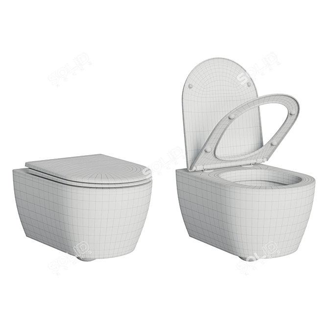 Sleek Grohe Rimless Toilet 3D model image 3