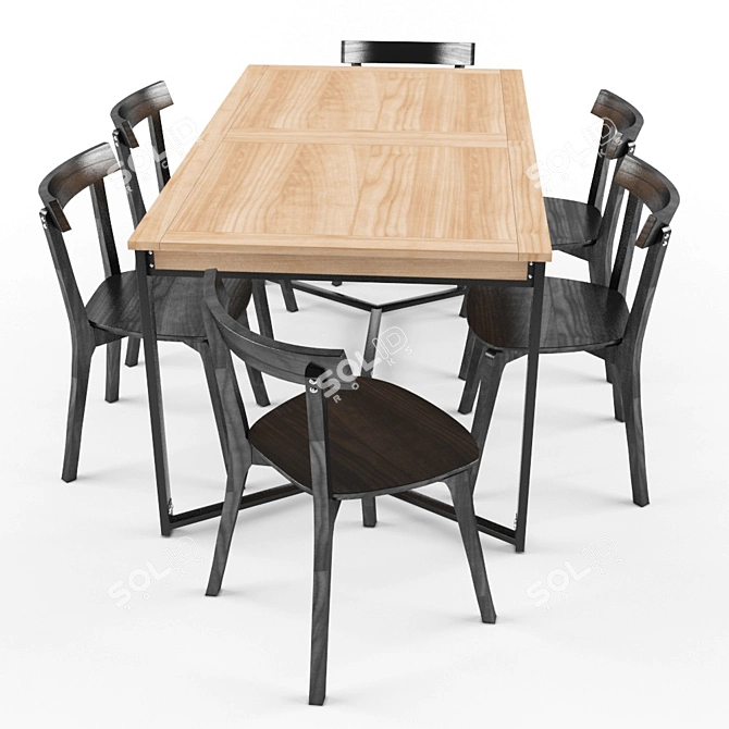 Expandable Endoume Table & Chair 3D model image 1