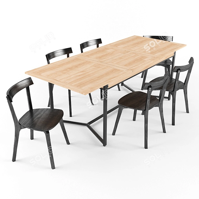 Expandable Endoume Table & Chair 3D model image 3