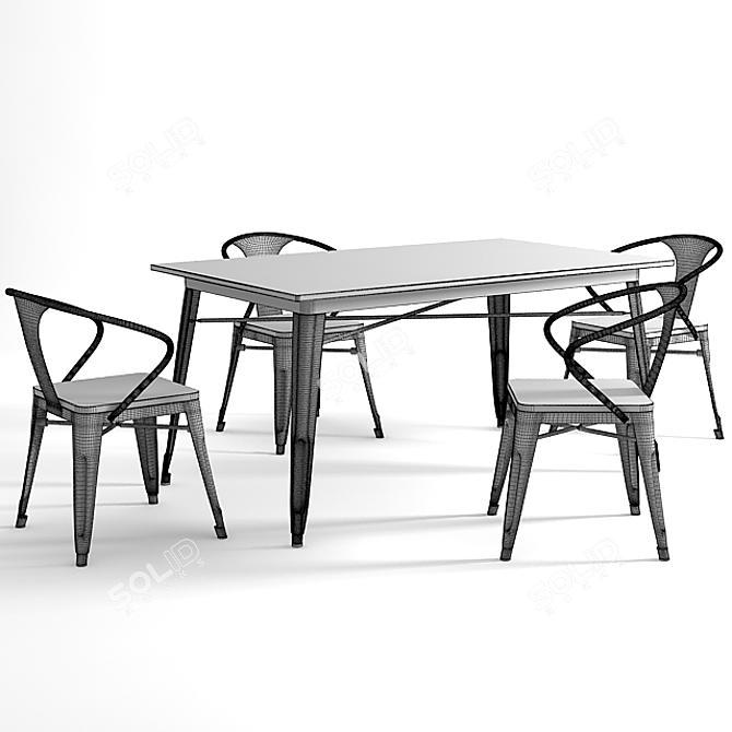 Industrial Fredrick Furniture Set 3D model image 3