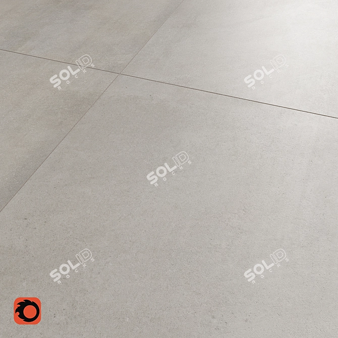 Concrete Shadow Floor Tiles: Textured Grey Finish 3D model image 3