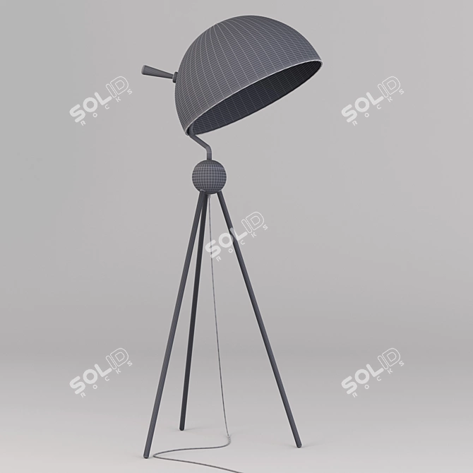 Sleek Bowel Floor Light 3D model image 2