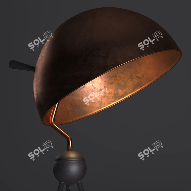 Sleek Bowel Floor Light 3D model image 4