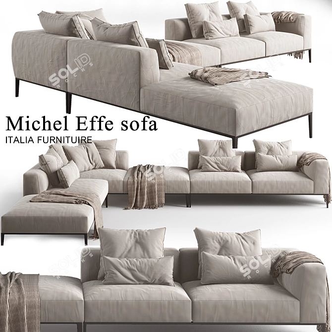 Premium Michel Effe Corner Sofa 3D model image 1