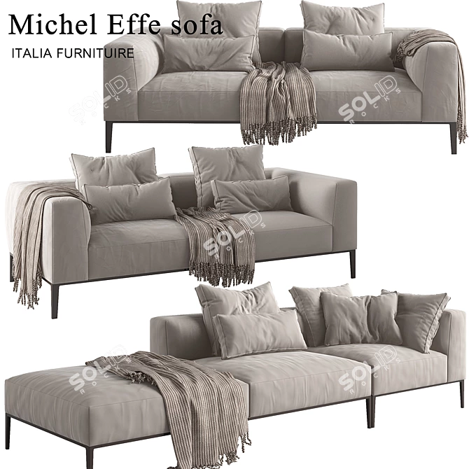 Michel Effe Sofa: Modern Comfort 3D model image 1