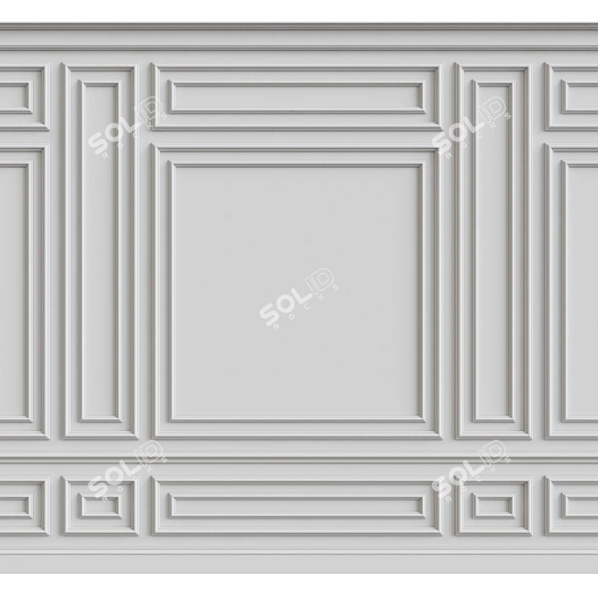 3D Wall Moulding: Enhance with Style 3D model image 1