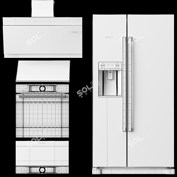 Bosch Kitchen Appliance Bundle 3D model image 3