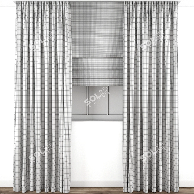 Elegant Curtain Design 3D model image 3