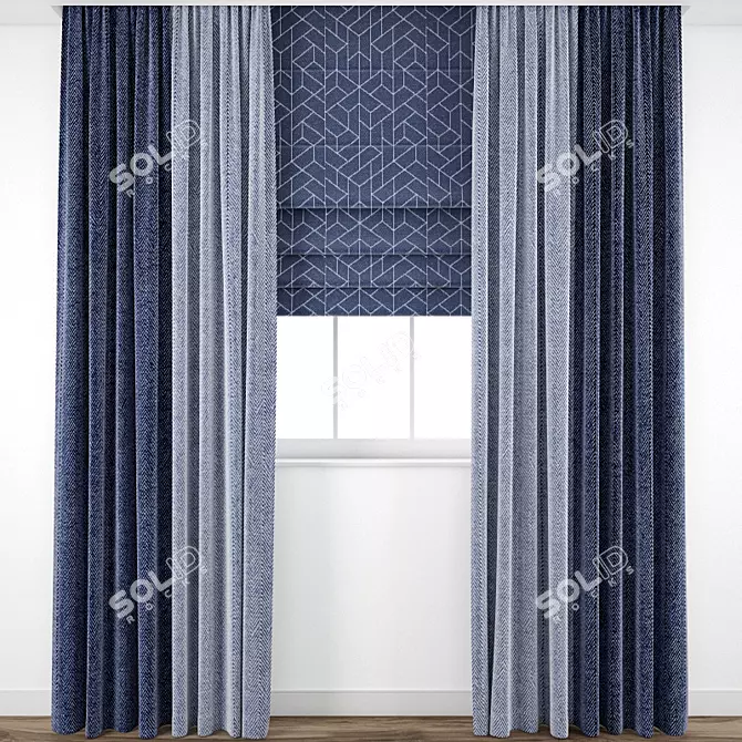 Title: Exquisitely Detailed Curtain Model 3D model image 1