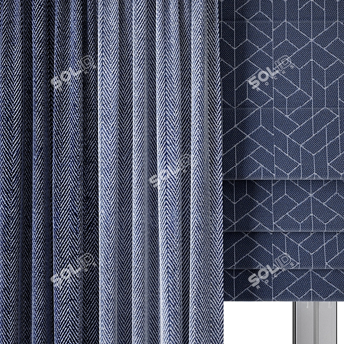 Title: Exquisitely Detailed Curtain Model 3D model image 2