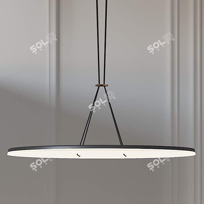 Title: Exclusive Button LED Pendant Light 3D model image 1