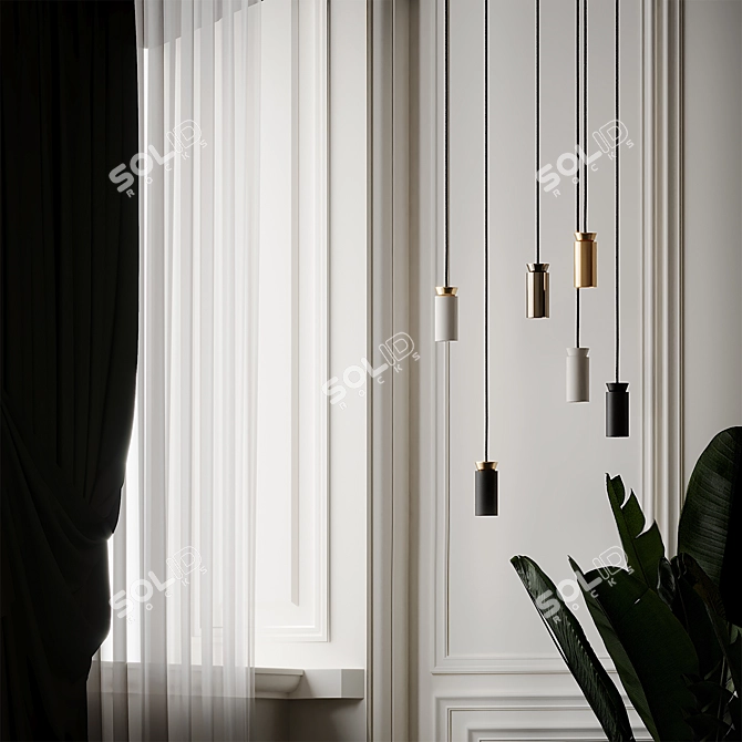 Elegant Triana Suspension Light 3D model image 4