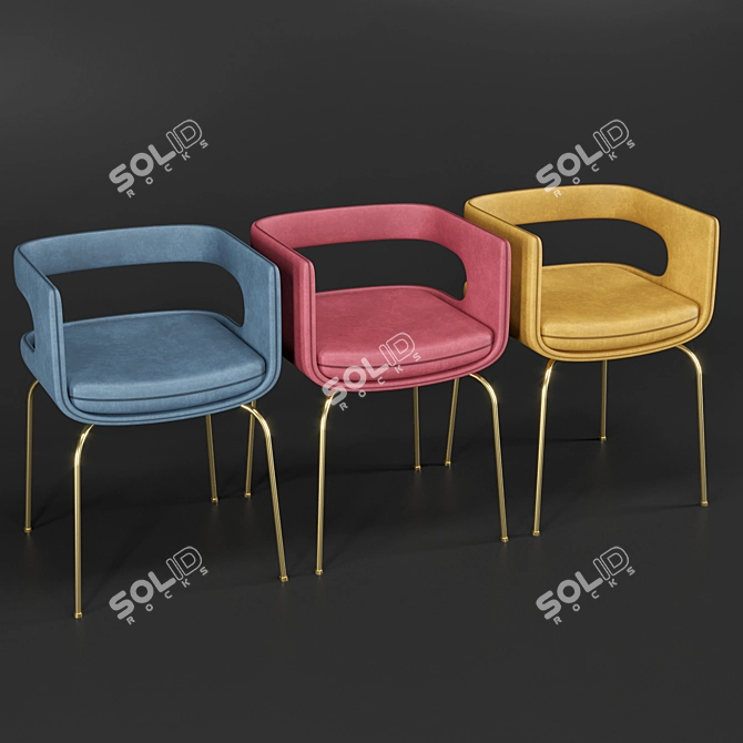 Modern Chair & Table Set 3D model image 3