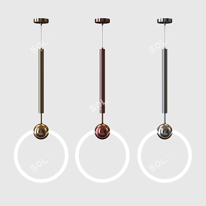 Elegant Acrylic Pendant Lamp 3D model image 1