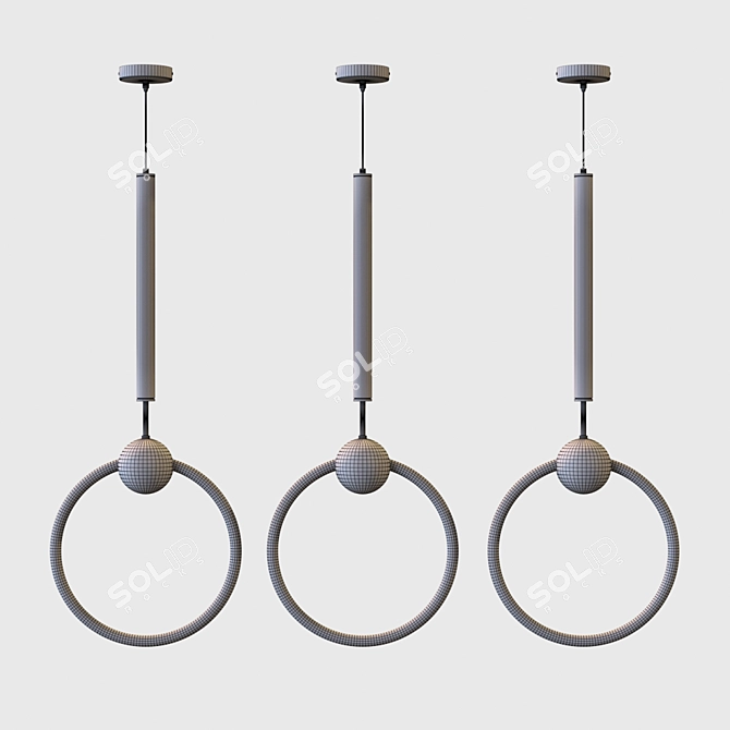 Elegant Acrylic Pendant Lamp 3D model image 2