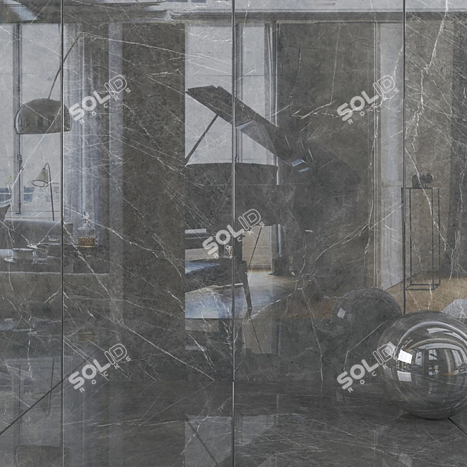 Atlas Marvel Gray Stone Wall Tiles 3D model image 1