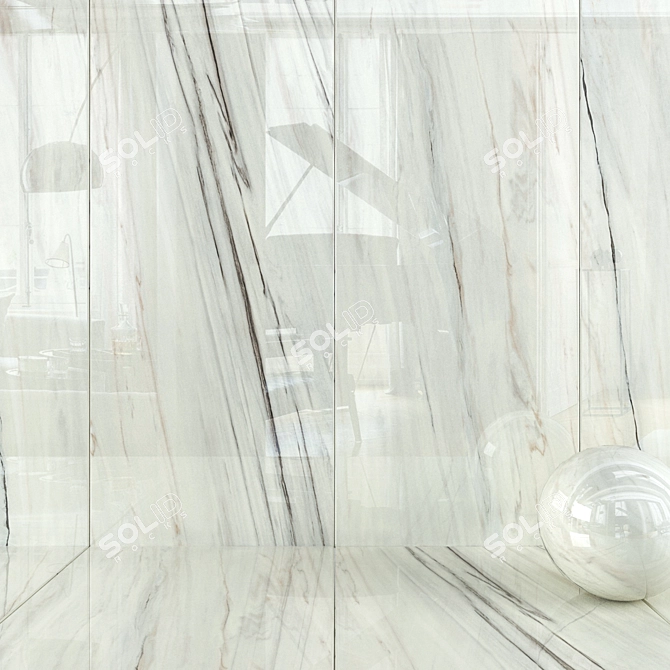 Dream Bianco Wall Tiles: 4K HD Multi-Texture 3D model image 1