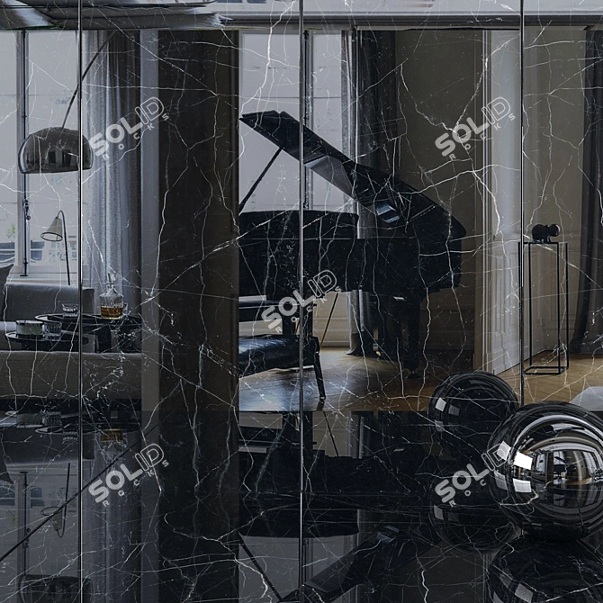 ATLAS MARVEL Dream Black Wall Tiles 3D model image 1