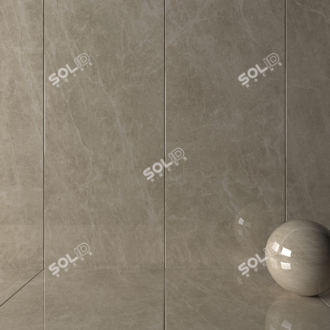 Marble Marvel: Elegant Sable Wall Tiles 3D model image 2