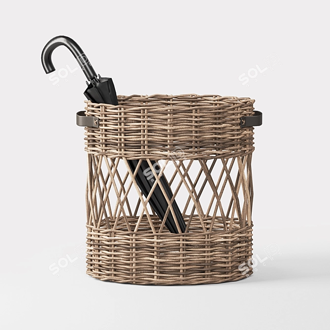 Rattan Oval Umbrella Holder 3D model image 1