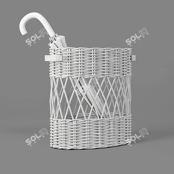 Rattan Oval Umbrella Holder 3D model image 6