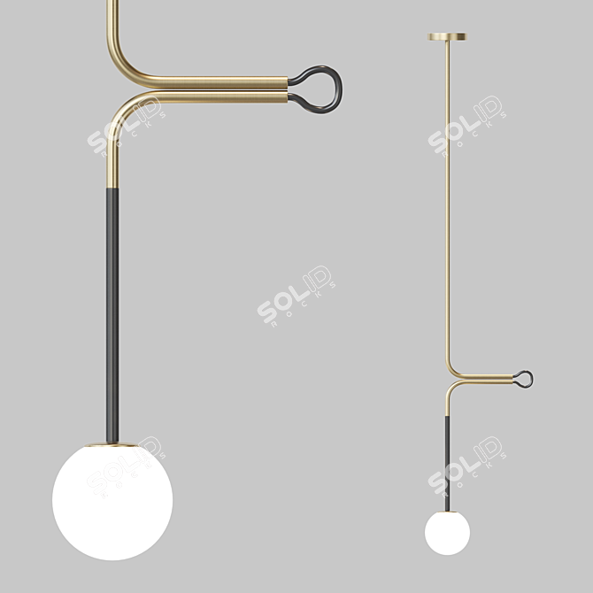 Scandi Style Pendant Lamp - Lampatron Tie 3D model image 1