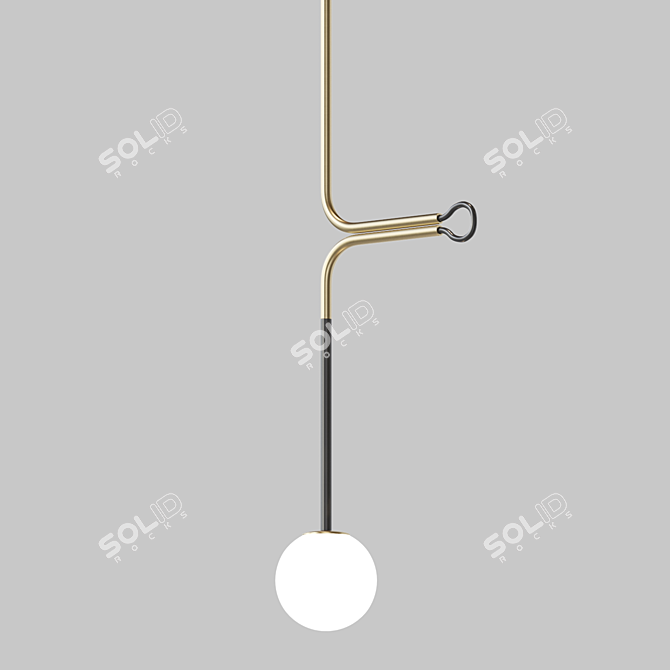 Scandi Style Pendant Lamp - Lampatron Tie 3D model image 2