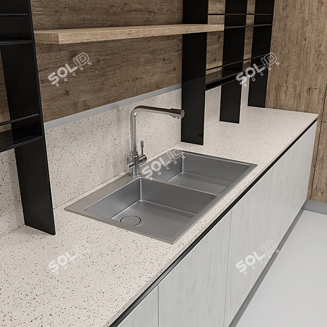 Modern and Sleek Scavolini Kitchen 3D model image 2