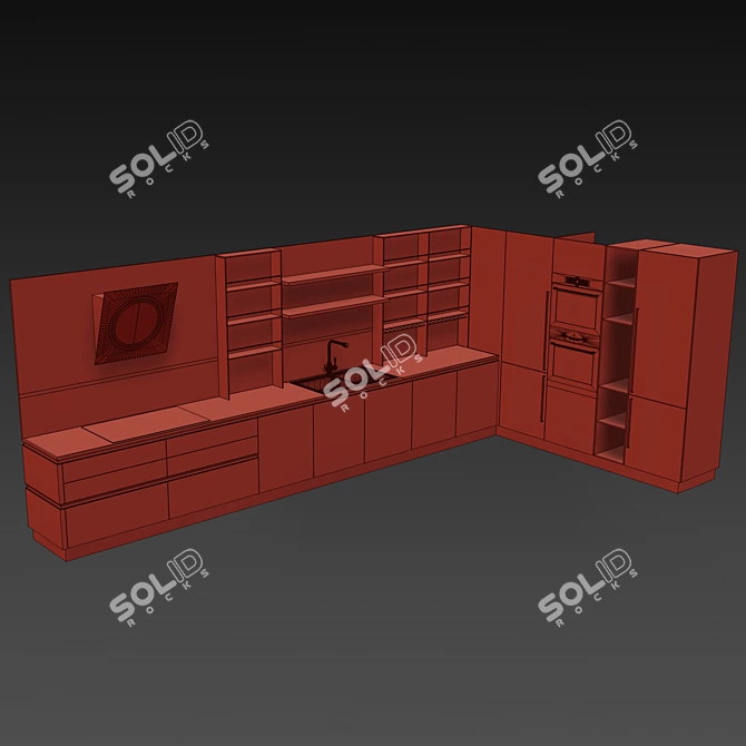 Modern and Sleek Scavolini Kitchen 3D model image 3