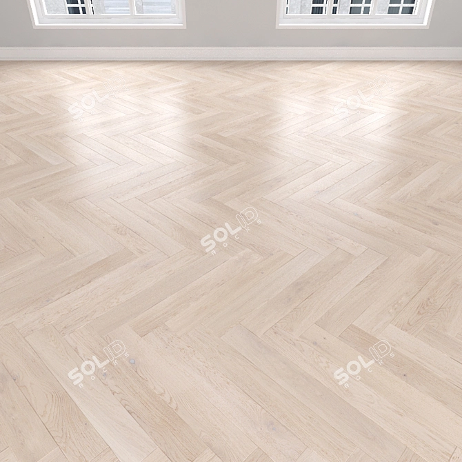 Light Oak Parquet: Herringbone, Linear, Chevron 3D model image 2