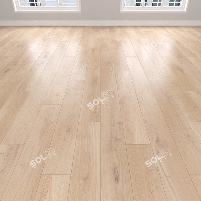 Cream Oak Parquet: Herringbone, Linear & Chevron 3D model image 1