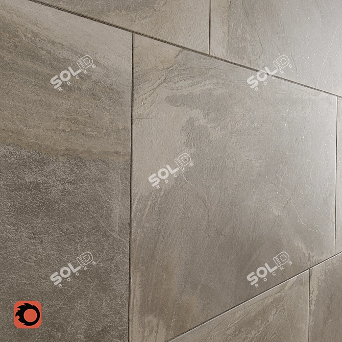 Slate Beige Wall Tiles: Textured Anthracite Stone Collection 3D model image 3