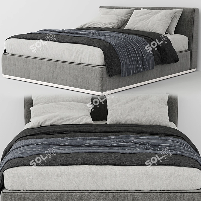 Elegant Powell Minotti Bed 3D model image 1