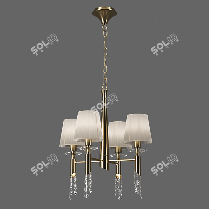 Mantra Tiffany Chandelier - Elegant Cream & Bronze 3D model image 1