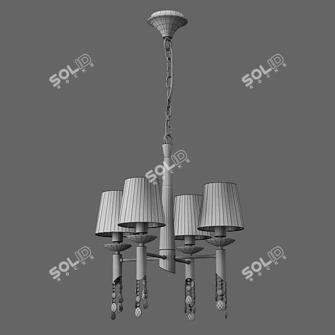 Mantra Tiffany Chandelier - Elegant Cream & Bronze 3D model image 2