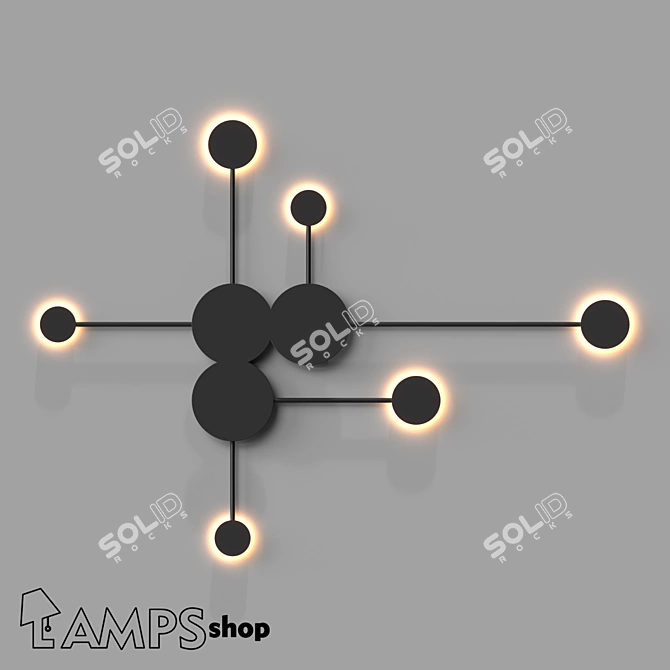 Modern Geometric Wall Lamp 3D model image 1