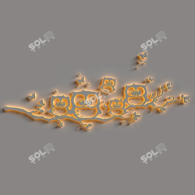 Glowing Star Kids Decor Light 3D model image 2