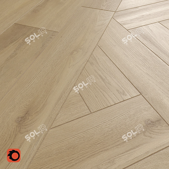 Kronewald Beige Wood Tile: A Textured Matte Flooring Solution 3D model image 3