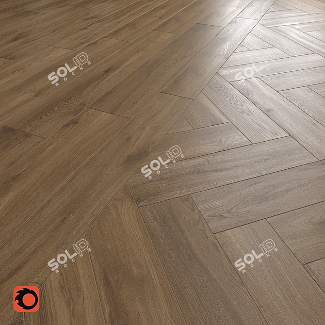 Kronewald Dark Beige Wood Floor Tile 3D model image 1