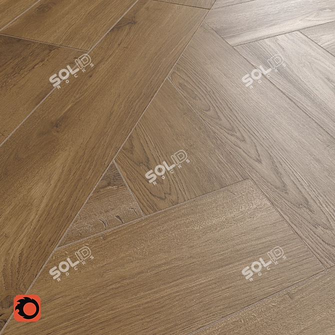 Kronewald Dark Beige Wood Floor Tile 3D model image 3