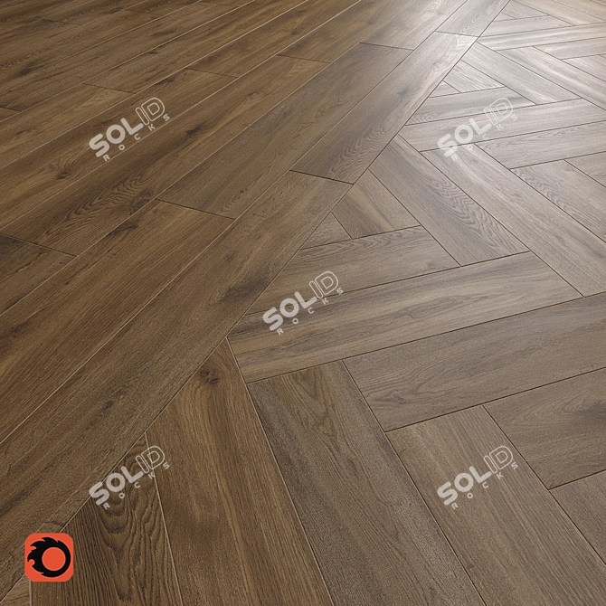 Kronewald Brown Wood Flooring Tile 3D model image 1