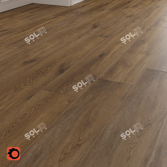 Kronewald Brown Wood Flooring Tile 3D model image 2