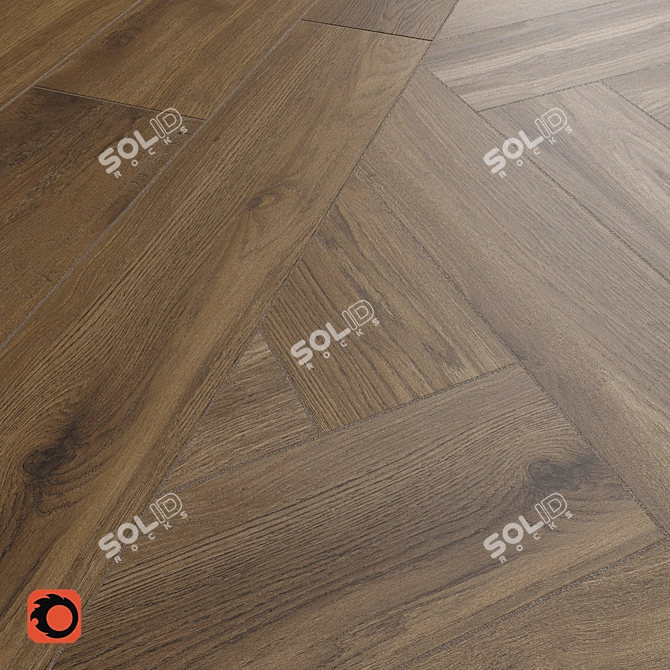 Kronewald Brown Wood Flooring Tile 3D model image 3