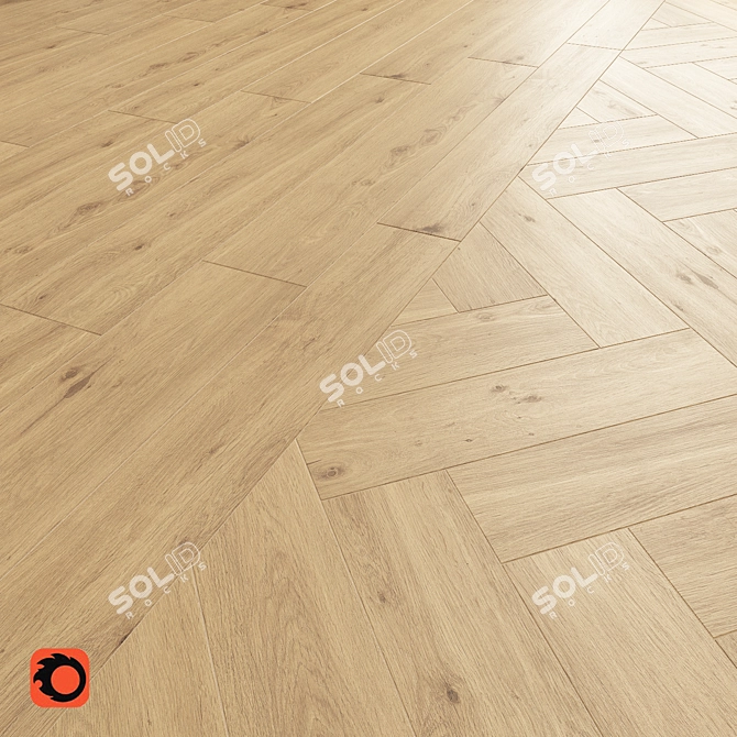Forestina Beige Wood Floor Tiles: Natural Elegance for Your Space 3D model image 1