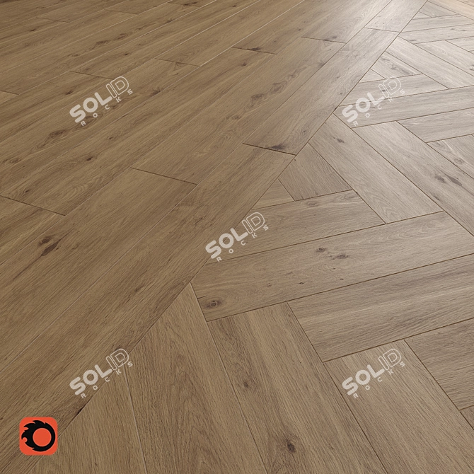 Forestina Dark Beige Wood Tile 3D model image 1