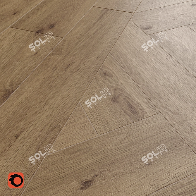 Forestina Dark Beige Wood Tile 3D model image 3