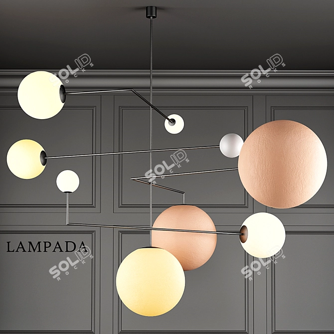 Elegant Dimore Studio Hanging Lamp 3D model image 1